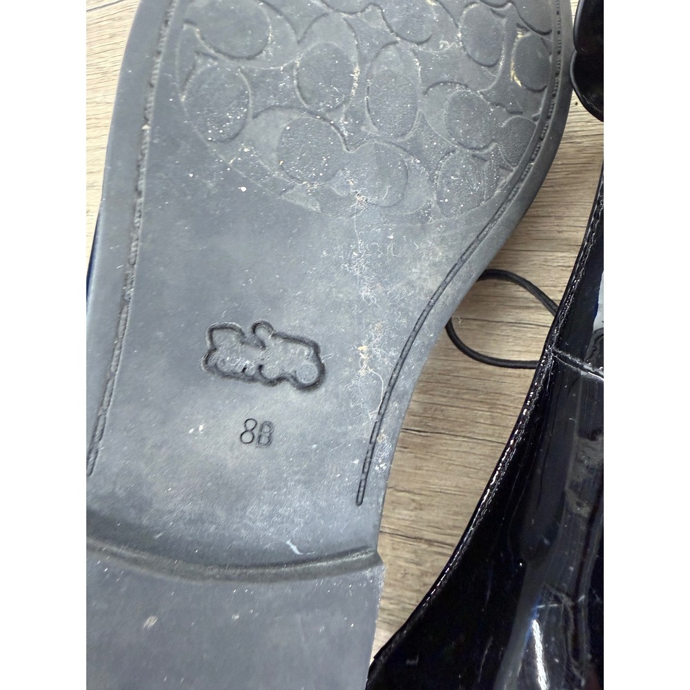 Coach Black Patent Leather Floral Applique Ballet Flats C5808 Womens 8B - Picture 8 of 9